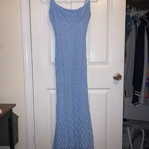 Bardot Lace Midi Dress in Light Blue, UK Size 14 US Size 10